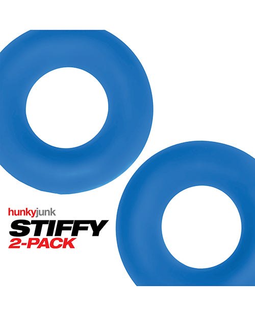 Hunkyjunk Stiffy Bulge Silicone Cock Rings (2 pack) - Teal Ice