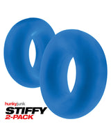 Hunkyjunk Stiffy Bulge Silicone Cock Rings (2 pack) - Teal Ice