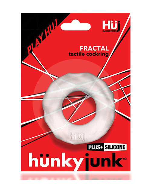 Hunkyjunk Fractal Tactile Cockring - Clear Ice