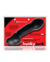 Hunkyjunk Double Thruster Textured Double Penetrator Sling - Tar Ice Black