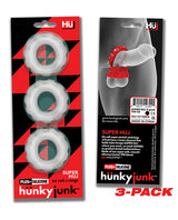 Hunkyjunk HUJ Cockrings (3 Pack) - Clear Ice