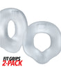Hunky Junk Fit Grips 2 Pack Ergo-Fit Cockrings - Clear