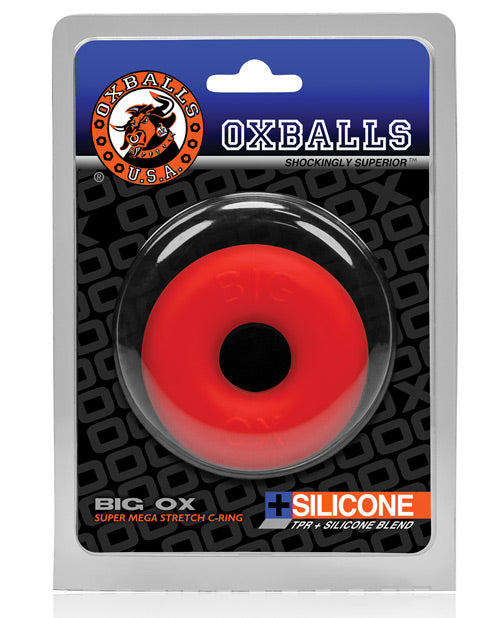 Oxballs Big Ox Super Mega Stretch Silicone Cock Ring - Red