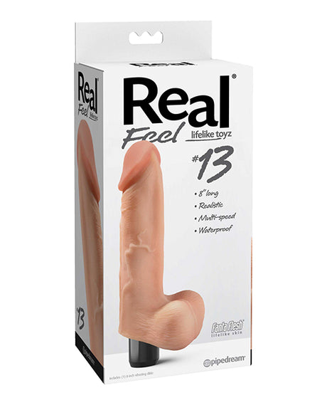 Real Feel No. 13  Long 8.5" Vibe Waterproof - Mutli-speed Flesh