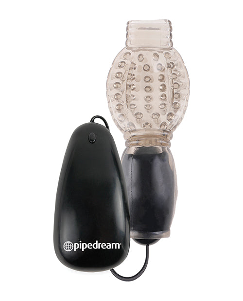 Fetish Fantasy Series Vibrating Head Teazer Sleeve with Bullet and Wired Remote Control - Smoke