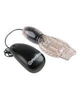 Fetish Fantasy Series Vibrating Head Teazer Sleeve with Bullet and Wired Remote Control - Smoke