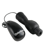 Fetish Fantasy Series Vibrating Head Teazer Sleeve with Bullet and Wired Remote Control - Black