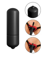 Fetish Fantasy Series Vibrating Strap-On Dildo 6in and Harness Set with Bullet - Black