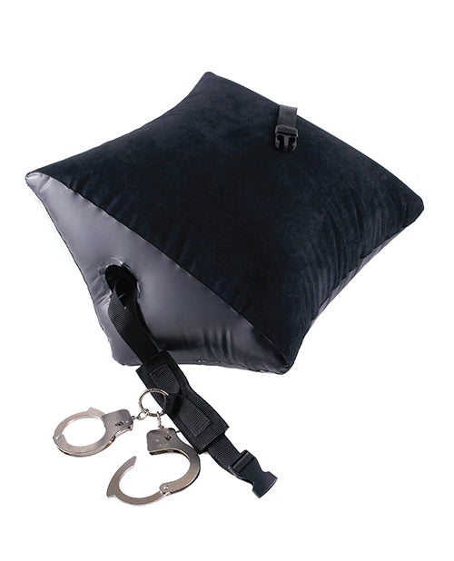 Fetish Fantasy Series Deluxe Position Master Inflatable Pillow with Cuffs - Black