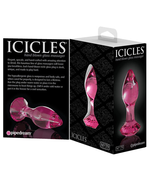 Icicles No 79 Glass Anal Plug - Pink