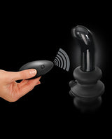 Icicles No. 84 Rechargeable Glass P-Spot Plug with Remote Control - Black