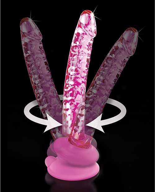 Icicles No. 86 Glass Wand with Bendable Silicone Suction Cup - Pink