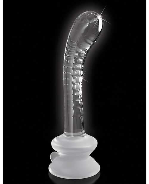 Icicles No. 88 Glass G-Spot Wand with Bendable Silicone Suction Cup - Clear