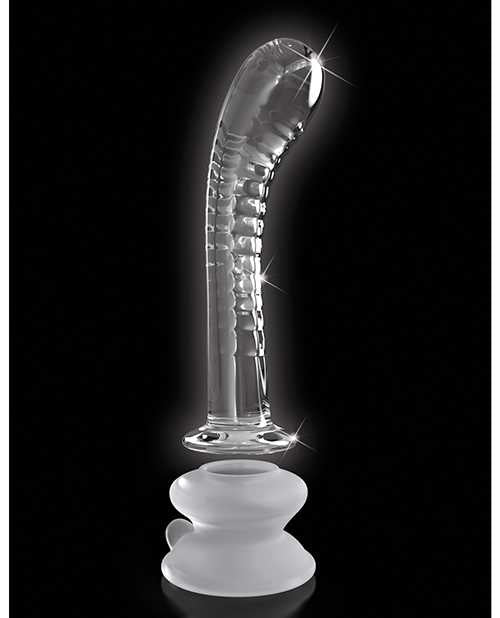 Icicles No. 88 Glass G-Spot Wand with Bendable Silicone Suction Cup - Clear