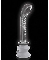 Icicles No. 88 Glass G-Spot Wand with Bendable Silicone Suction Cup - Clear