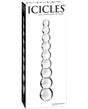 Icicles No. 2 Hand Blown Glass Massager - Clear Rippled