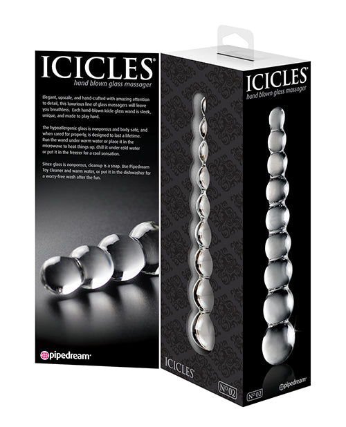 Icicles No. 2 Beaded Glass Anal Probe - Clear