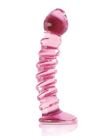 Icicles No 28 Textured Glass G-Spot Dildo 7in - Pink