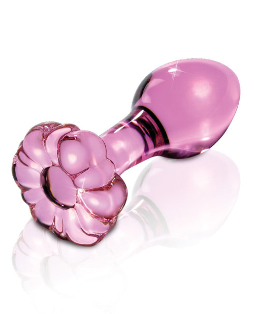 Icicles No. 48 Flower Shaped Glass Anal Plug - Pink