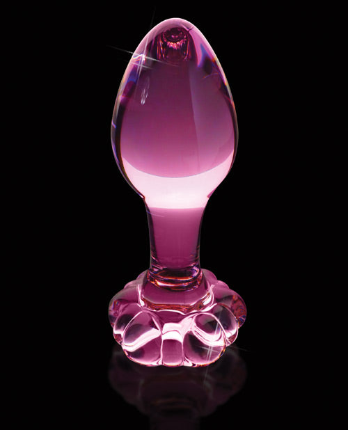 Icicles No. 48 Flower Shaped Glass Anal Plug - Pink