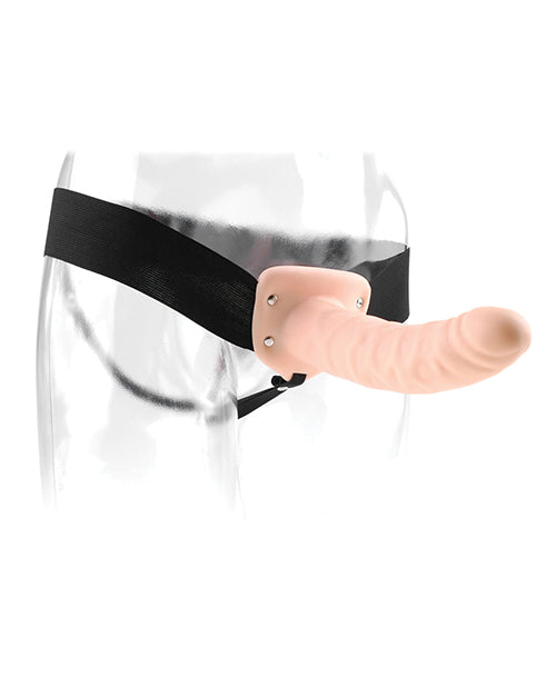 Fetish Fantasy Series Hollow Strap-On Dildo and Adjustable Harness 8in - Vanilla
