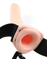 Fetish Fantasy Series Hollow Strap-On Dildo and Adjustable Harness 8in - Vanilla