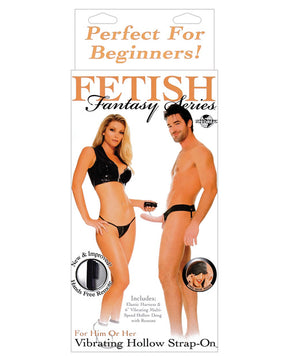 Fetish Fantasy Series for Him or Her Vibrating Hollow Strap-On - Flesh