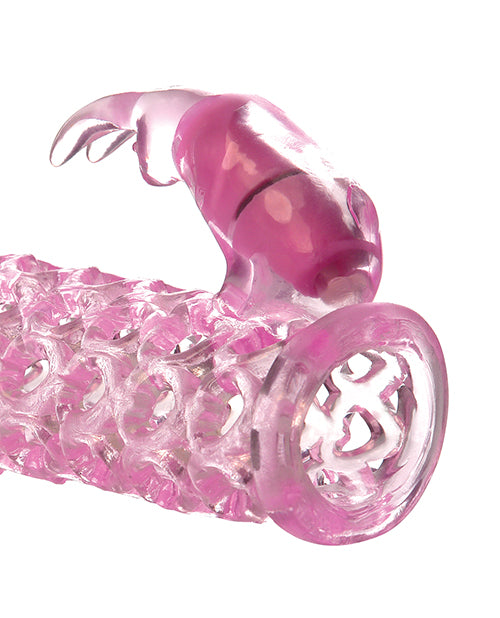 Fantasy X-Tensions Vibrating Couples Cock Cage Waterproof 6.25in - Pink