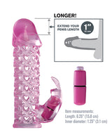 Fantasy X-Tensions Vibrating Couples Cock Cage Waterproof 6.25in - Pink