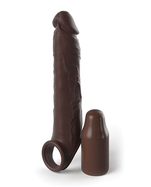 Fantasy X-Tension Elite Silicone 7in Sleeve and 3in Plug - Chocolate