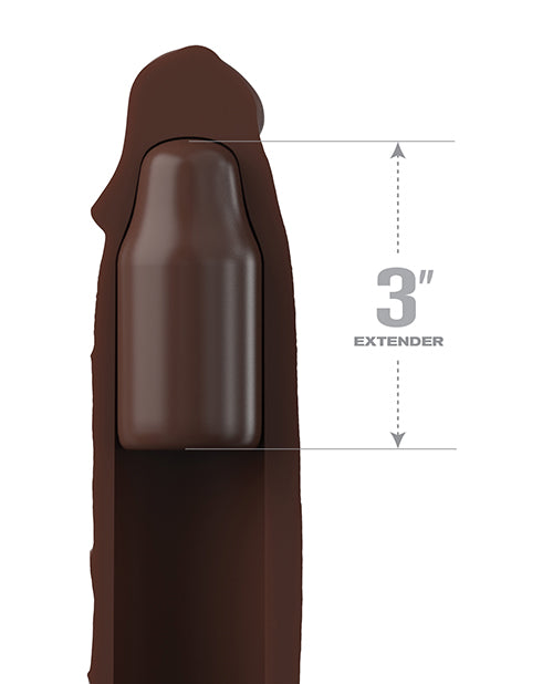 Fantasy X-Tension Elite Silicone 7in Sleeve and 3in Plug - Chocolate