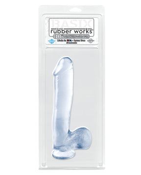 Basix Rubber Works 10" Dong w/Suction Cup - Clear