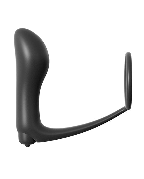 Anal Fantasy Collection Ass-Gasm Cock Ring with Butt Plug - Black