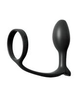 Anal Fantasy Collection Ass-Gasm Cock Ring Beginners Silicone Plug Slim 3.4in - Black