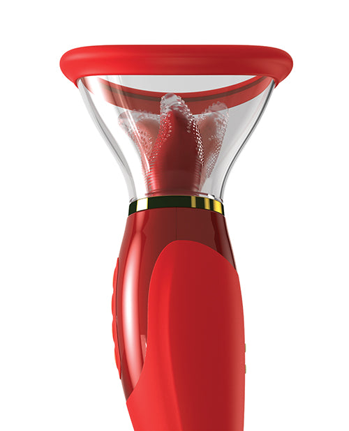 Fantasy For Her Her Ultimate Pleasure 24K Gold Luxury Edition Silicone Vibrating Multi-Speed USB Rechargeable Clit Stimulator Waterproof - Red