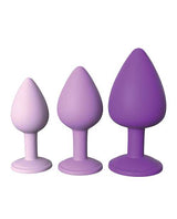 Fantasy For Her Her Little Gems Trainer Set Anal Kit 3 Training Size Plugs Waterproof Silicone - Purple