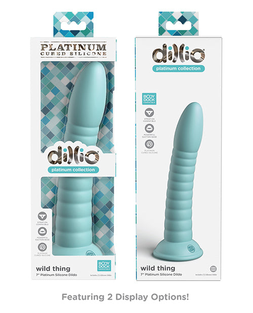 Dillio Platinum Wild Thing Silicone Dildo 7in - Teal