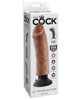 King Cock 8" Vibrating Cock - Tan