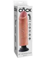 King Cock 10" Vibrating Cock - Flesh