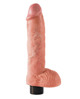 King Cock Vibrating Dildo with Balls 10in - Vanilla