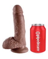 King Cock Dildo with Balls 7in - Chocolate