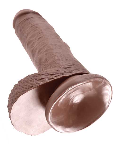 King Cock Dildo with Balls 7in - Chocolate