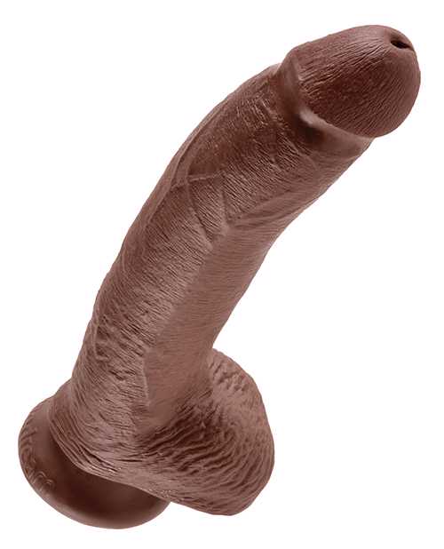 King Cock Dildo with Balls 9in - Chocolate