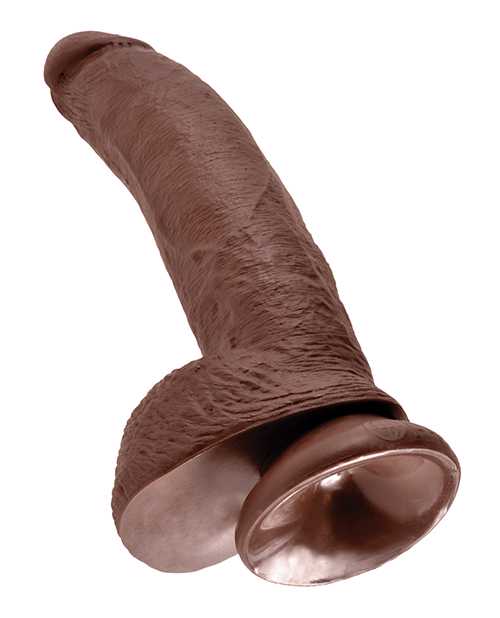 King Cock Dildo with Balls 9in - Chocolate