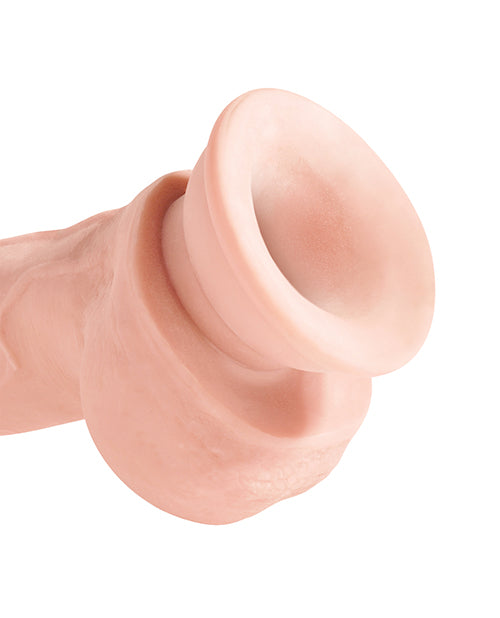 King Cock Plus Triple Density Dildo with Balls 8in - Vanilla