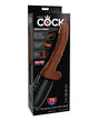 King Cock Plus Thrusting, Warming & Vibrating  7.5" Triple Threat Dong - Brown