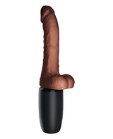 King Cock Plus Rechargeable Thrusting Dildo with Balls 7.5in - Chocolate