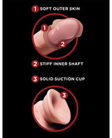 King Cock Triple Density Cock with Swinging Balls 6in - Vanilla