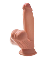 King Cock Plus Triple Density Dildo with Swinging Balls 7in - Caramel