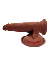King Cock Plus Triple Density Dildo with Swinging Balls 8in - Chocolate
